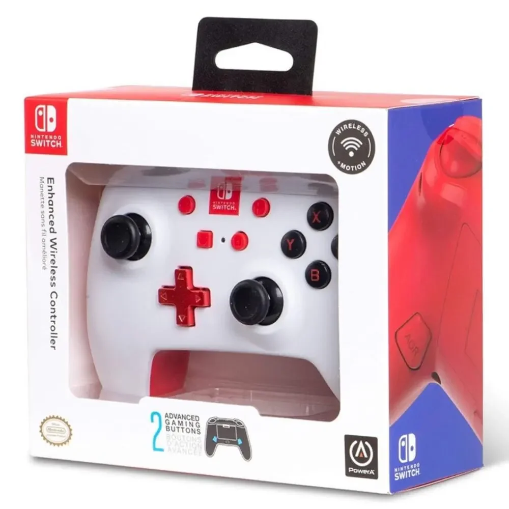 Nintendo Switch White PowerA Enhanced Wireless Controller Video Gaming - Working